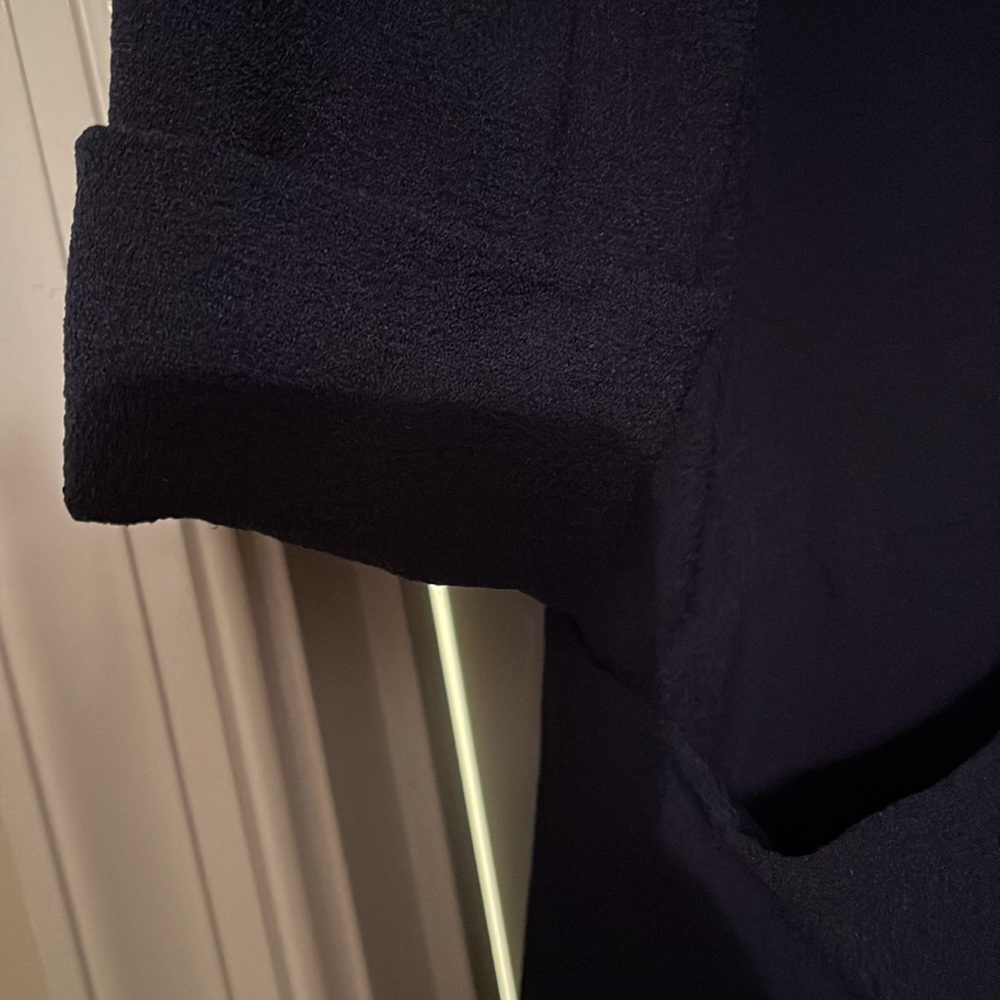 Navy Blue and Black Time & Tru Cropped Sleeve Blazer - Picture 3 of 4